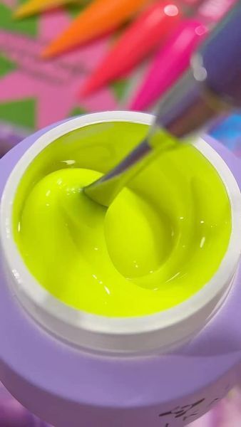Гель камуфлирующий для наращивания ногтей, DNKa Builder Gel Dopamine, №0051, неоново-лимонный, 30 мл FTBGD0051 фото