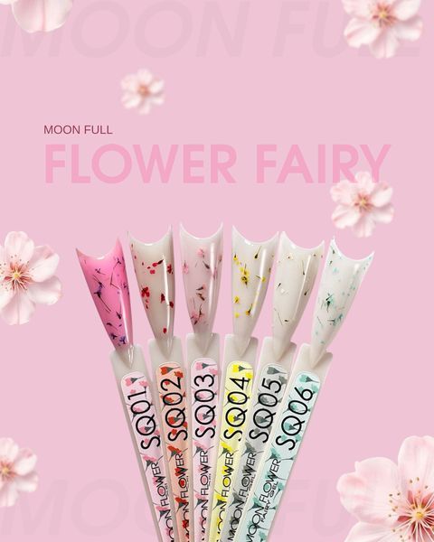 Гель з сухоцвітами, Moon Full Flower Fairy Gel, №SQ02, прозорий з червоними квіточками, 5 мл 5905123027444 фото