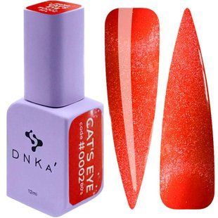 Гель-лак для нігтів з ефектом котячого ока, DNKa Cat Eye 80's, №0002, колір: червоний, 12 мл FTCGP0002 фото