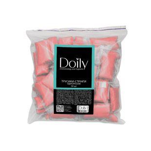 Трусики - стрінги одноразові Doily (Дойлі) у пакеті, 40 м/г2, червоні, 50 шт/уп 1372327827 фото