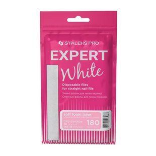 Сменные файлы белые для пилки прямой на мягкой основе Staleks Pro Expert 20, 180 грит, 30 шт &ndash; DFE-20-180w DFE-20-180w фото