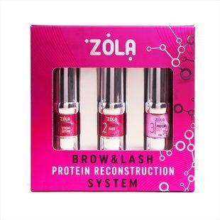 Набор составов для ламинирования ресниц и бровей, ZOLA Brow&Lash Protein Reconstruction System 05173 фото