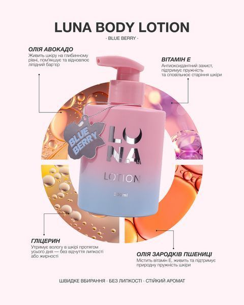 Лосьон для тела, LUNAmoon Blue Berry Body Lotion, Голубика, 300 мл 3131976550 фото