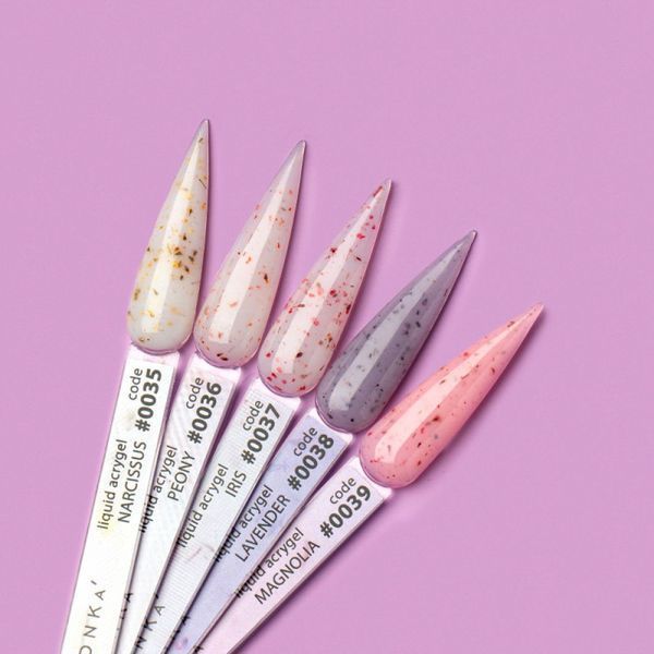 Акрил-гель жидкий для укрепления ногтей DNKa Liquid Acrygel, №0038, Лавандовый с сухоцветами (Lavender), 15 мл LAD0038-15 фото