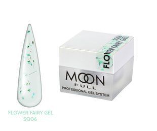 Гель з сухоцвітами, Moon Full Flower Fairy Gel, №SQ06, прозорий з зеленими квіточками, 5 мл 5905123027482 фото