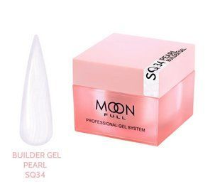 Гель камуфлирующий&nbsp;для наращивания ногтей, Moon Full Pearl Builder Gel, №SQ34, серебряный с перламутром, 30 мл 5905123027260 фото