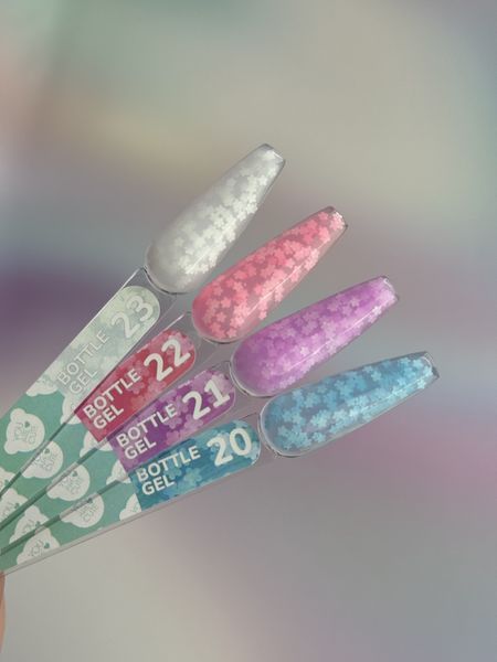 Гель рідкий камуфлюючий для зміцнення нігтів, You Are Cute Bottle Gel, №20, блакитний з фігурками, 5 мл 994-4753-1313 фото
