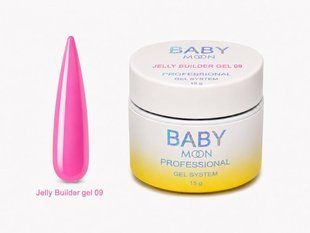 Гель-желе для нарощування нігтів, Baby&nbsp;Moon Jelly&nbsp;Builder Gel, №09, яскраво-рожевий, 15 мл 5905123011900 фото