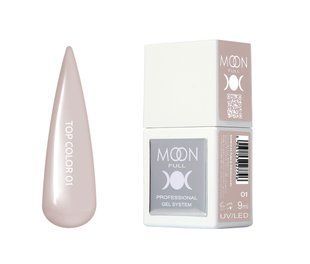 Топ кольоровий для гель-лаку без липкого шару, Moon Full Top color, №01, колір: бежевий, 9 мл 5905123027758 фото