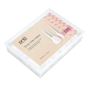 Верхні форми для нарощування нігтів, PNB Dual Nail Forms, Modern Almond (миндаль), 120 шт 11132 фото