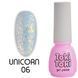 Гель-лак для нігтів, Toki-Toki Unicorn, №UN06, колір: прозоро-блакитний з блискітками, 5 мл 2002UN06 фото 1