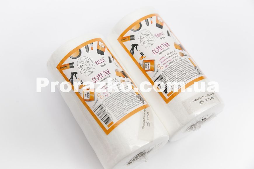 Салфетки в рулоне Panni Mlada, спанлейс, 40 г/м2, размер 15х15 см, сетка, цвет: белый, 100 шт/рул 20008250210 фото