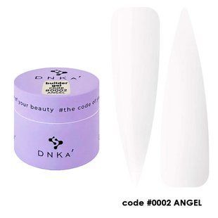 Гель камуфлюючий для нарощування нігтів DNKa Builder Gel, №0002, Молочний (Angel), 15 мл FTBGD2-15 фото