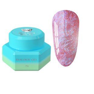 Гель камуфлюючий для нарощування нігтів, You Are Cute&nbsp;Builder Gel Aqua Glow, №41, рожевий з блакитним перламутром, 15 мл 995-4923-1408 фото