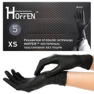 Нитриловые перчатки Hoffen, 5 грамм, XS (5-6), черные, 100 шт 3007007183 фото