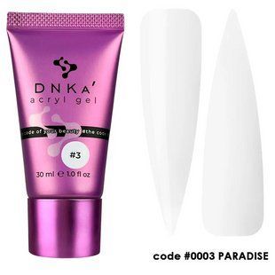 Акрил-гель в тубе DNKa Acryl Gel, №0003, Белый (Paradise), 30 мл AGD0003T фото