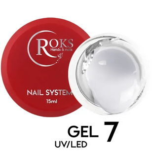 Гель камуфлюючий для нарощування нігтів, Roks Builder Gel, №07, молочний, 15 мл 5902000040275 фото