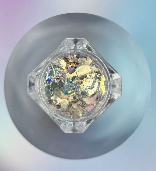Блискітки сухі для дизайну нігтів,&nbsp;You Are Cute&nbsp;Magic Sparkles, №01, колір: сріблясто-золотистий хамелеон, 0.2 грам 469-4470 фото