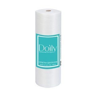 Серветки в рулоні Doily (Дойлі), спанлейс, 40 г/м2, розмір 30х30 см, сітка, колір: білий, 100 шт/рул 10006310210 фото