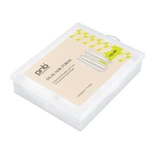 Верхні форми для нарощування нігтів, PNB Dual Nail Forms, Square (квадрат), 120 шт 11133 фото