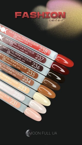 Гель-лак для нігтів Moon Full Fashion color, №233, колір: жовто-молочний, 8 мл 5908254002434 фото