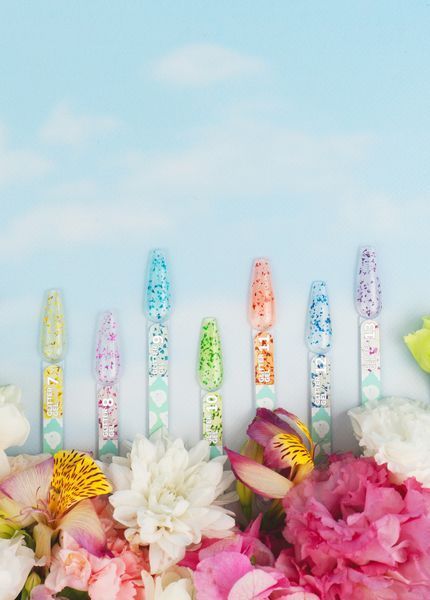Гель з сухоцвітами, You Are Cute Glitter Gel, №12, прозорий з синіми квіточками, 5 мл 469-5118-1453 фото