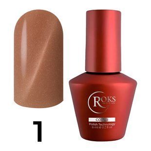 Гель-лак для нігтів з ефектом котячого ока, Roks Cassiopea&nbsp;Cat Eye, №01, колір: бежево-карамельний, 6 мл 5902200000048 фото