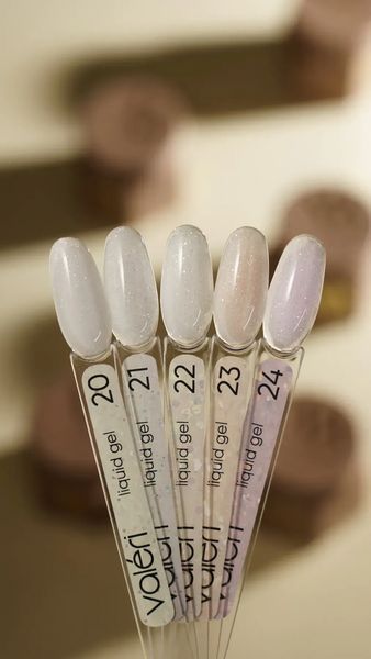 Гель жидкий камуфлирующий для укрепления ногтей, Valeri Liquid Gel, №21, серо-молочный с шиммером, 15 мл NVLG15-21 фото