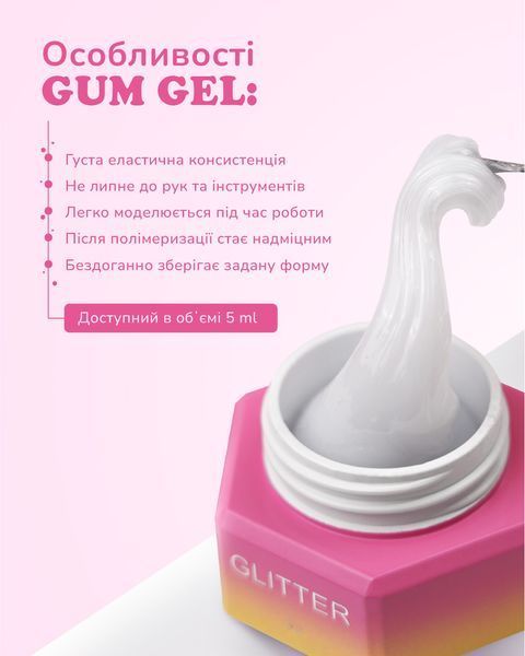 Гель-жвачка для дизайна ногтей,&nbsp;You Are Cute Gum Gel,&nbsp;№01, цвет: прозрачный, 5 мл 759-5824-1718 фото