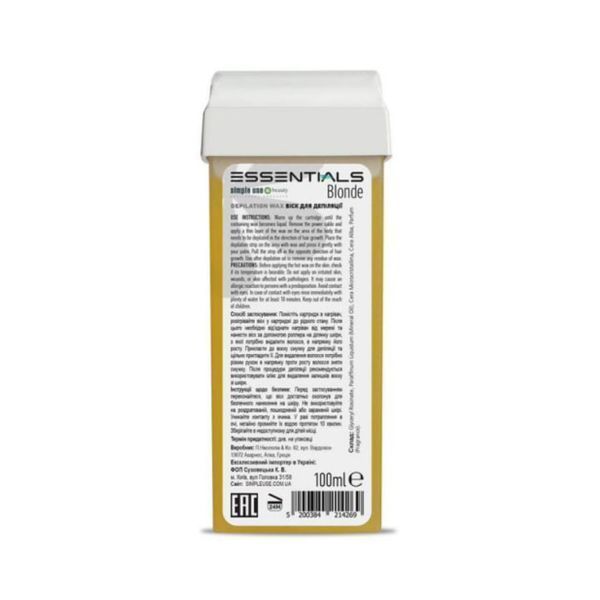 Воск в картридже для депиляции Simple USE Essentials, Blonde, 100 мл 5200384214269 фото