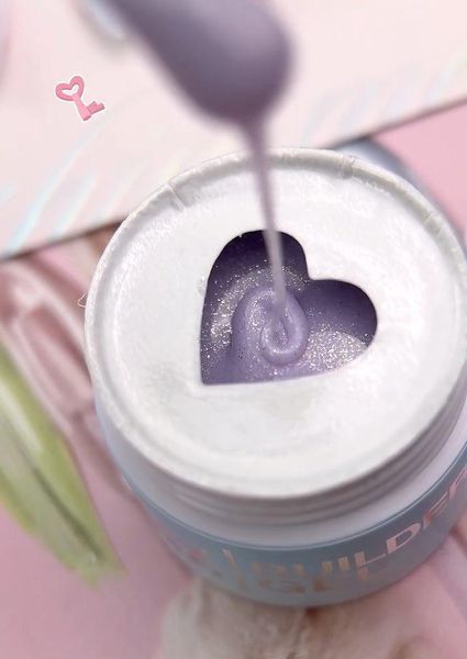 Гель камуфлирующий для наращивания ногтей, LUNAmoon Shimmer Gel, №06, сиреневый с шиммером, 30 мл 323-6092-1774 фото