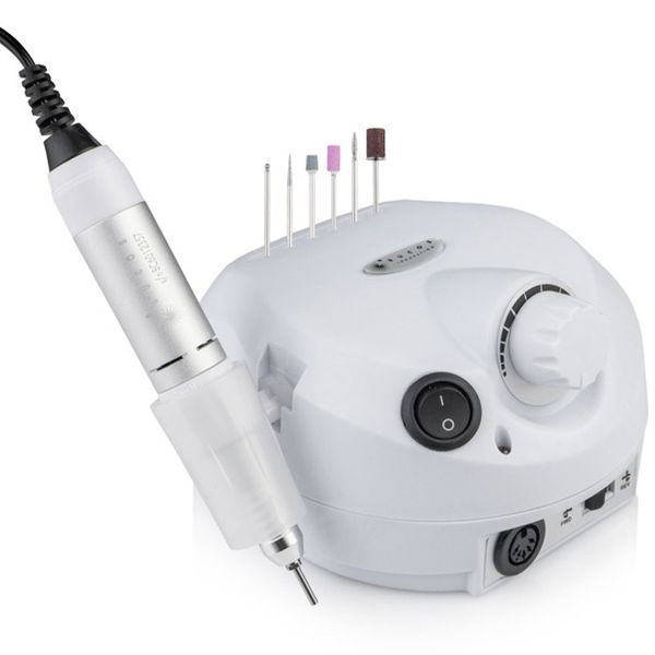 Фрезер для манікюру BUCOS ZS-601 PRO WHITE (35000/45W) + 6 покращених фрез, колір: білий 1736866721 фото