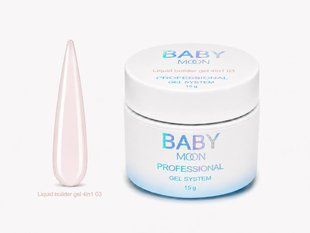 Гель рідкий камуфлюючий для зміцнення нігтів, Baby&nbsp;Moon Liquid&nbsp;Builder Gel 4in1, №03, рожевий, 15 мл 5905123011573 фото