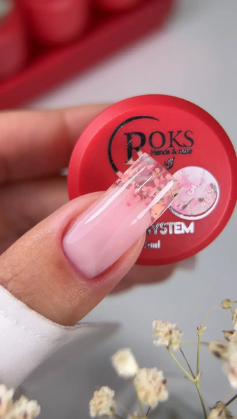 Гель з сухоцвітами, Roks Boutigue Flowers Gel, №03, прозорий з рожевими квіточками, 5 мл 5902000044037 фото