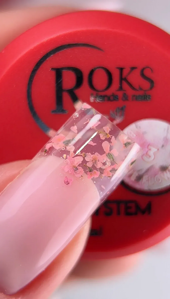 Гель з сухоцвітами, Roks Boutigue Flowers Gel, №03, прозорий з рожевими квіточками, 5 мл 5902000044037 фото
