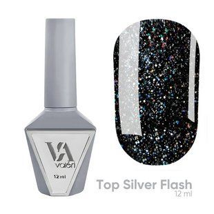 Топ для гель-лаку світловідбивний без липкого шару, Valeri Silver Flash Top, 12 мл NVTSF12 фото