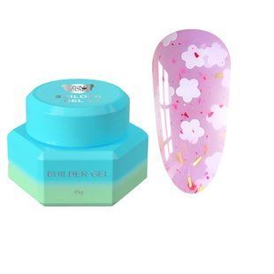 Гель камуфлюючий для нарощування нігтів, You Are Cute&nbsp;Builder Gel, №23, світло-рожевий з квіточками, 15 мл 995-4872-1390 фото