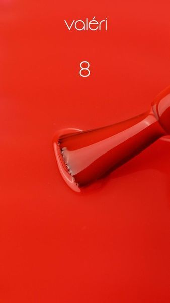Гель-лак для нігтів, Valeri, №08, колір: неоновий червоний, 6 мл NVA8 фото