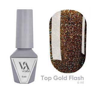 Топ для гель-лаку світловідбивний без липкого шару, Valeri Gold Flash Top, 6 мл NVTGF6 фото