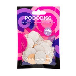 Сменные файлы белые для педикюрного диска Pododisc Staleks Pro M 20 мм, 240 грит, 50 шт &ndash; PDF-20-240w PDF-20-240w фото