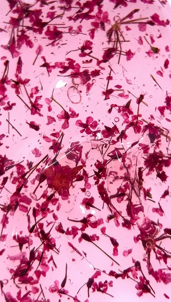 Гель с сухоцветами, Roks Boutigue Flowers Gel, №05, прозрачный с малиновыми цветочками, 5 мл 5902000044051 фото