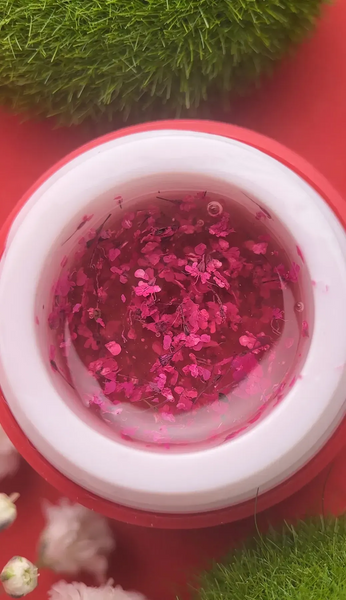 Гель с сухоцветами, Roks Boutigue Flowers Gel, №05, прозрачный с малиновыми цветочками, 5 мл 5902000044051 фото