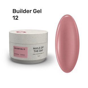 Гель камуфлюючий для нарощування нігтів, NAILSOFTHEDAY Builder Gel, №12, нюдово-рожевий, 15 мл 3243882551 фото