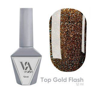 Топ для гель-лаку світловідбивний без липкого шару, Valeri Gold Flash Top, 12 мл NVTGF12 фото