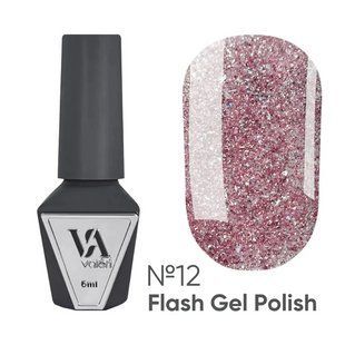 Гель-лак світловідбивний для нігтів, Valeri Flash, №12, колір: рожевий, 6 мл NVFl6-12 фото