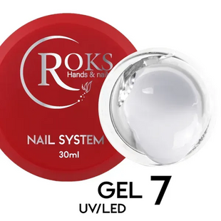 Гель камуфлюючий для нарощування нігтів, Roks Builder Gel, №07, молочний, 30 мл 5902000040374 фото