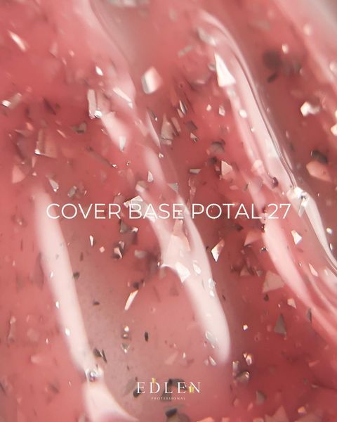 База камуфлирующая,&nbsp;Edlen Cover base Potal, №27, персиковая с поталью, 9 мл 4000320277 фото