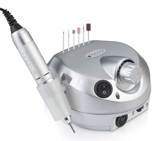 Фрезер для манікюру BUCOS ZS-601 PRO SILVER (35000/45W) + 6 покращених фрез, колір: сріблястий 1736907358 фото