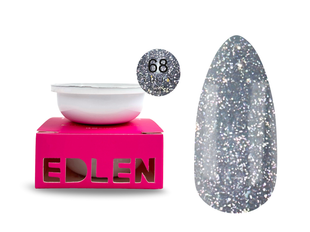 Змінний картридж гелю для нарощування нігтів, Edlen Builder gel Flash, №68, чорний, 15 мл 4000324272 фото