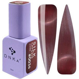 Гель-лак для нігтів з ефектом котячого ока, DNKa Cat's Eye Silk, №0036, колір: винний, 12 мл FTCGP0036 фото